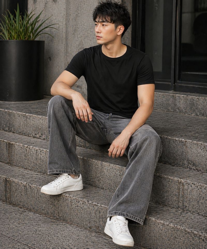 Creation By London Hills 2-Pack Men's Black, White Cotton Blend - Image 5