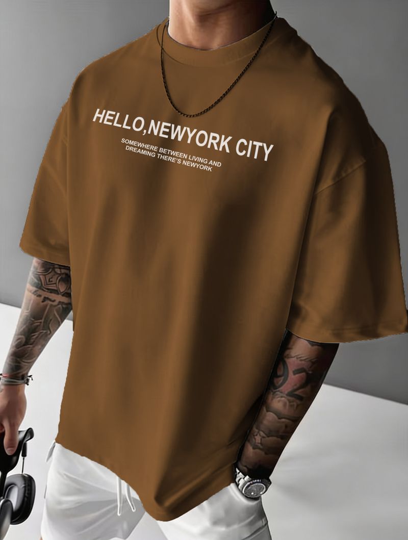 FLYIND VOGUE OUTFIT Men Brown T-Shirt - Image 2