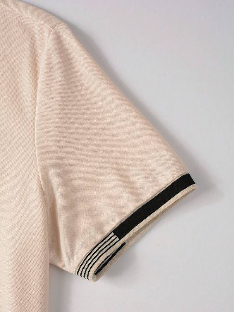 R.Code by The Roadster Life Co. Men Beige Polo Neck T-Shirt - Image 4