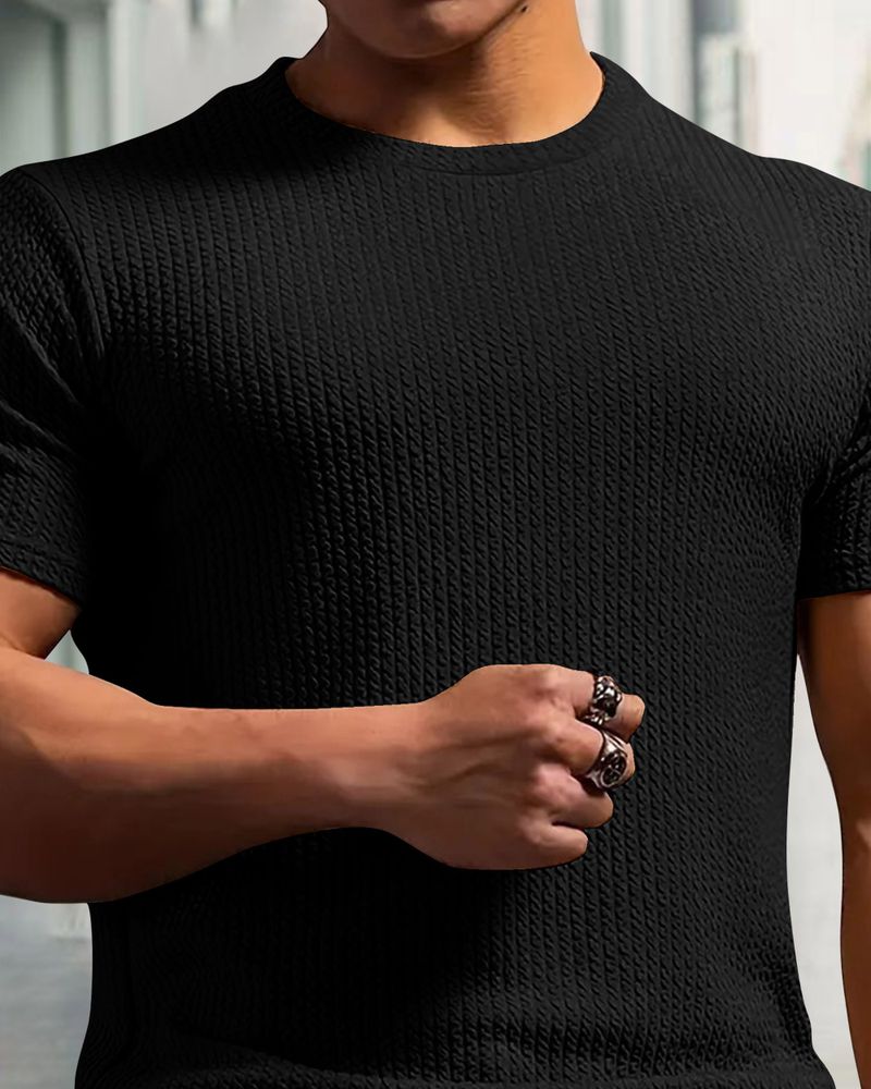 METRONAUT Men Black Cotton Blend T-Shirt - Image 4