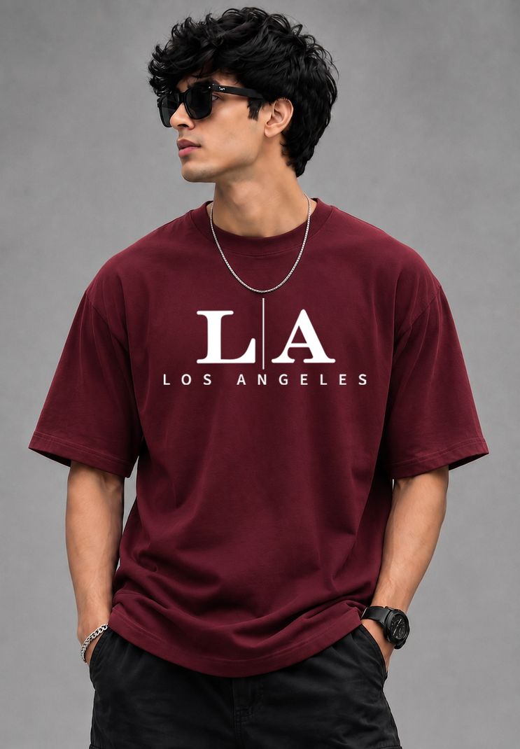Vigilante Men Maroon Cotton T-Shirt - Image 2