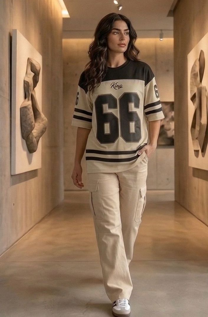 HZONIC Women Beige Cotton T-Shirt - Image 5