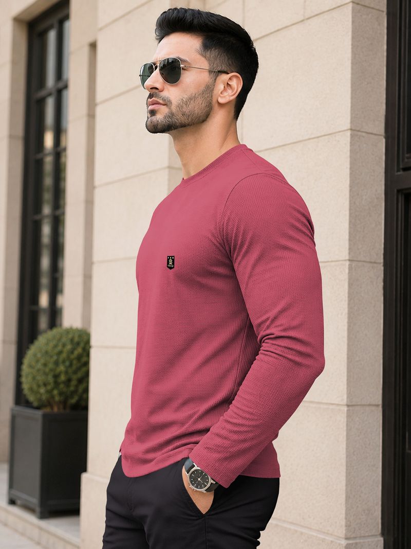VeBNoR Men Pink Cotton Blend T-Shirt - Image 6