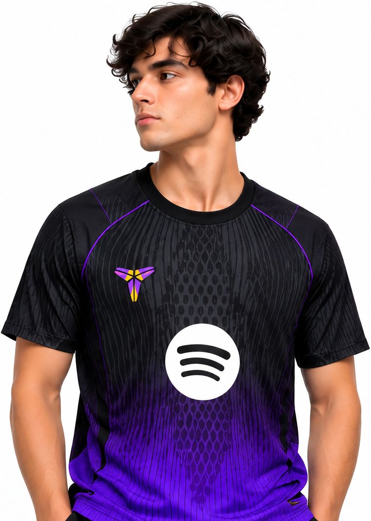 Sportcraft Men Black, Purple Graphic Print Round Neck T-Shirt - Image 3