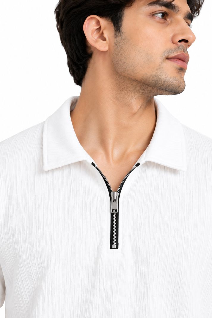 SRENTERPRISES Men White Cotton Blend Polo T-Shirt - Image 8