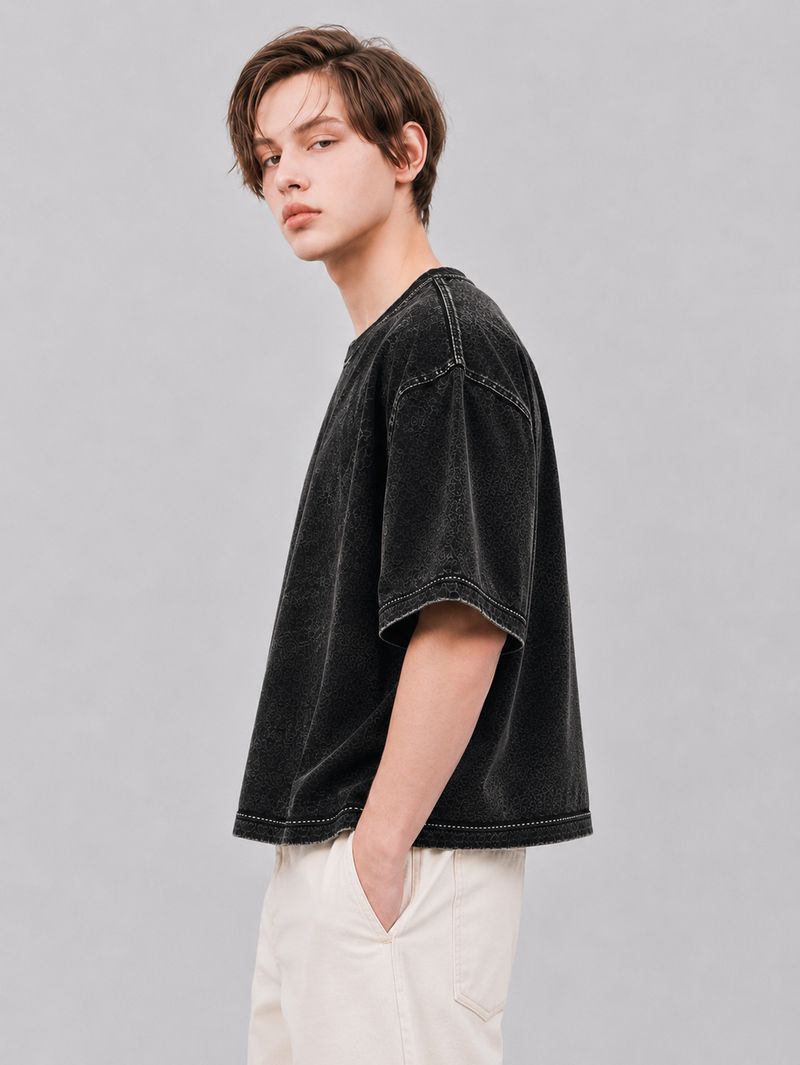 JAXION Men Black Cotton T-Shirt - Image 4