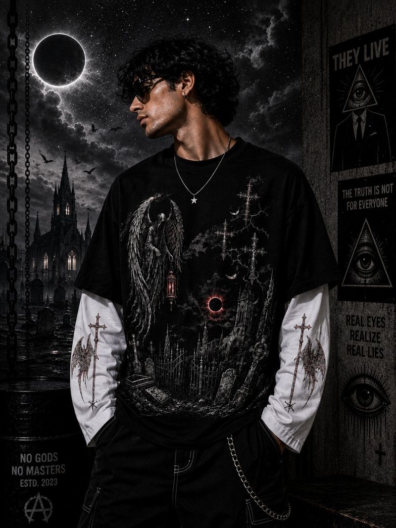 Larren Devis Men Graphic Print Round Neck Cotton Blend - Image 3