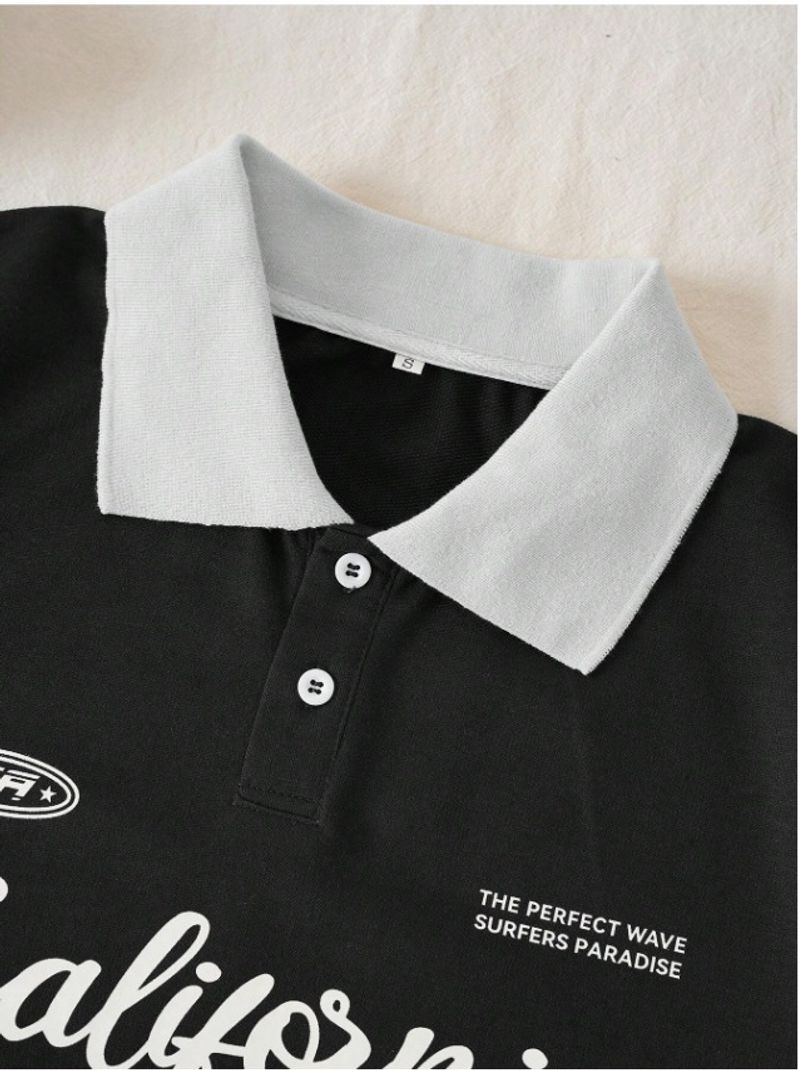 Hackmen Men Black Cotton Blend Polo Neck T-Shirt - Image 3
