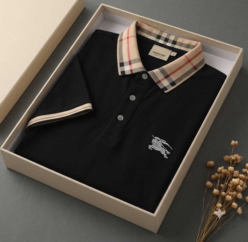 Men Embroidered Polo Neck Polycotton Black T-Shirt - Image 2