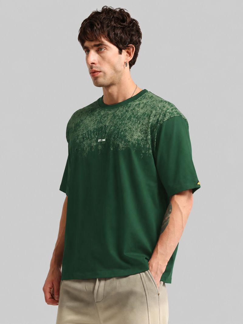 MANIAC Men Green Cotton Blend T-Shirt - Image 5