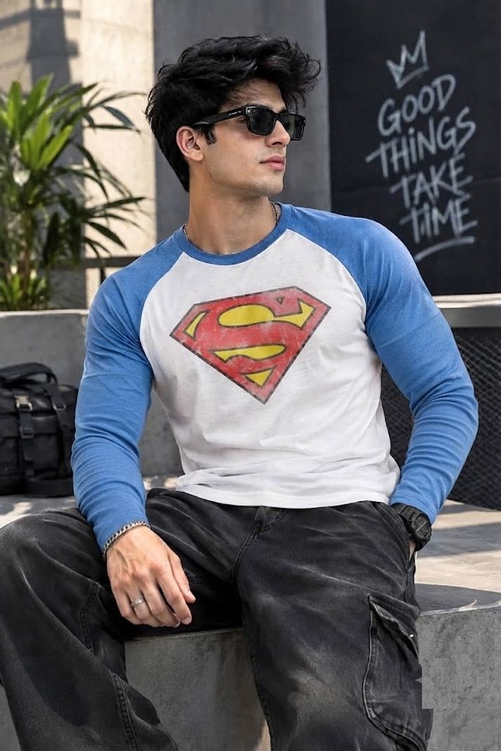 Bartus Men Blue Colorblock Cotton Blend T-Shirt - Image 2