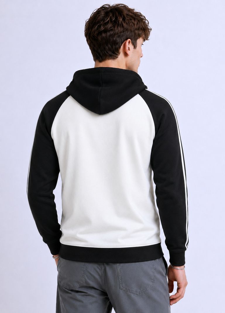 Try This Men Full Sleeve Color Block Hooded Sweatshirt - Image 3