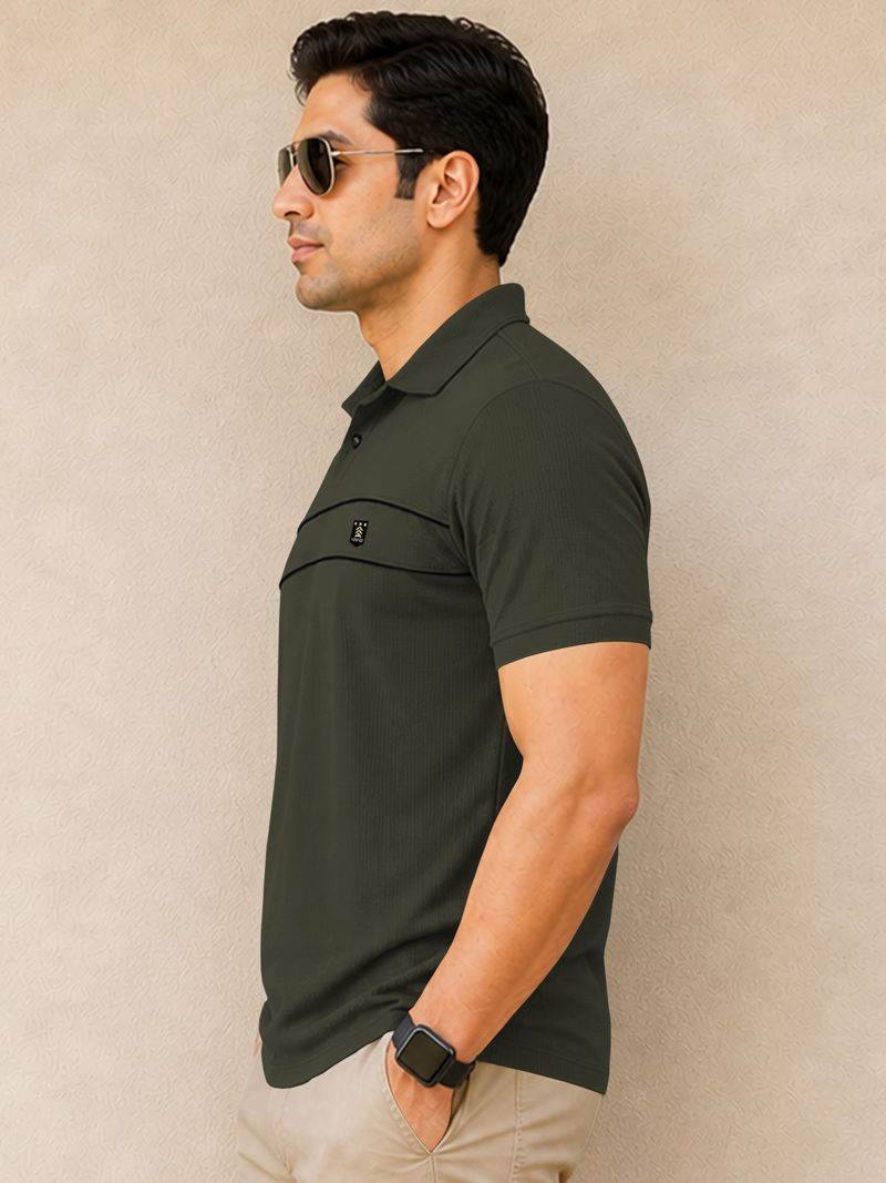 VeBNoR Green Polyester Polo Neck T-Shirt - Image 5