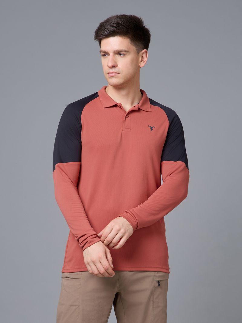 TechnoSport Men Red Colorblock Polo Neck T-Shirt - Image 5