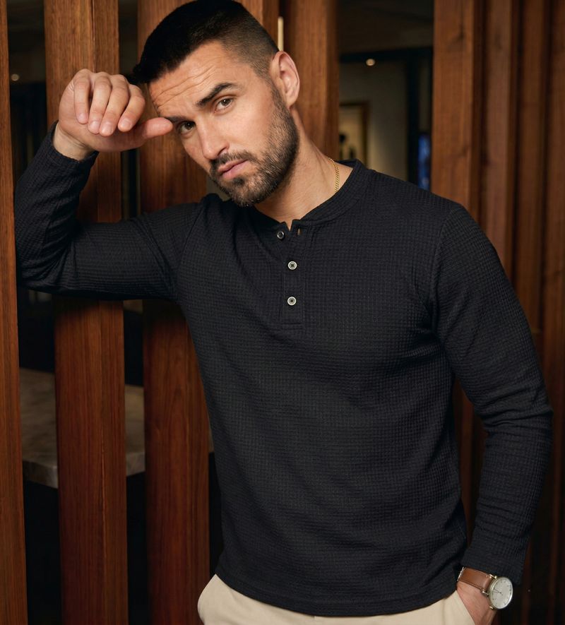 Try This Men Colorblock Polo Neck Black T-Shirt - Image 3