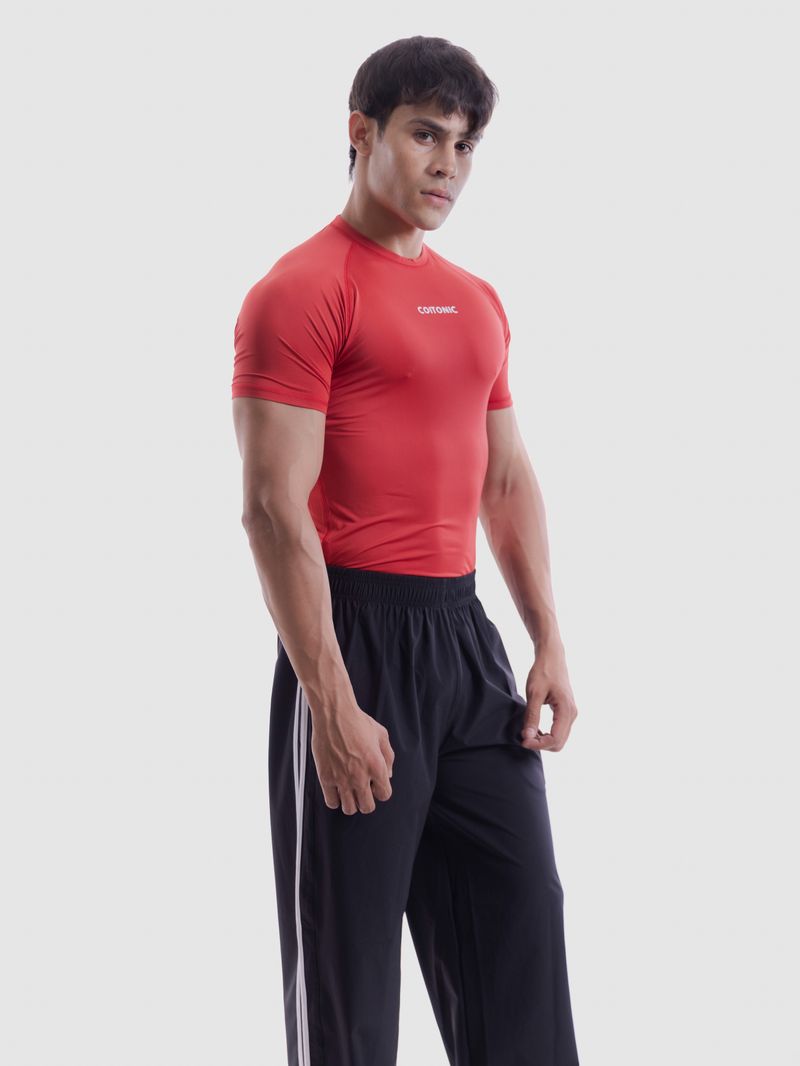 Men Red Polyester Printed T-Shirt - Image 5