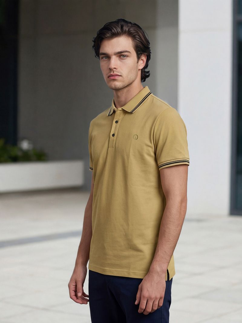 INTEGRITI Men Dark Green Polo Neck T-Shirt - Image 3