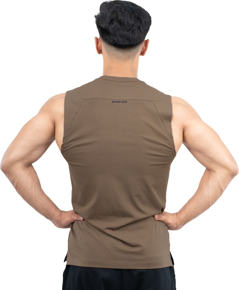 Athflex Men Brown Cotton T-Shirt - Image 3