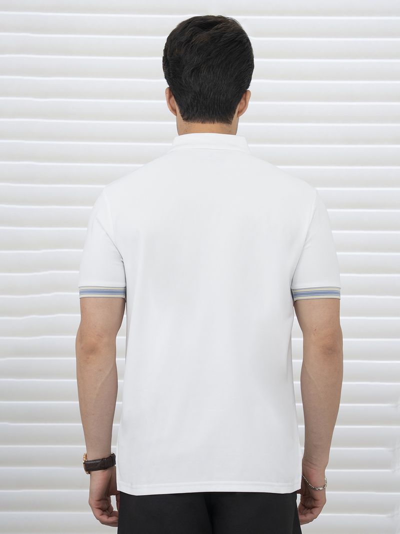 RED TAPE Men White Polyester Polo Neck T-Shirt - Image 4