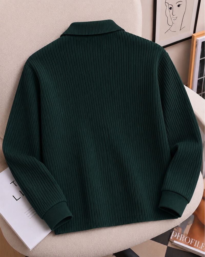 AOOSH Men Full Sleeve Self Design Sweatshirt - Image 3