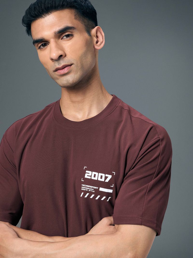 TechnoSport Men's Maroon Round Neck T-Shirt - Image 6