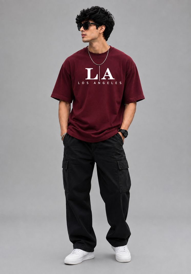 Vigilante Men Maroon Cotton T-Shirt - Image 6