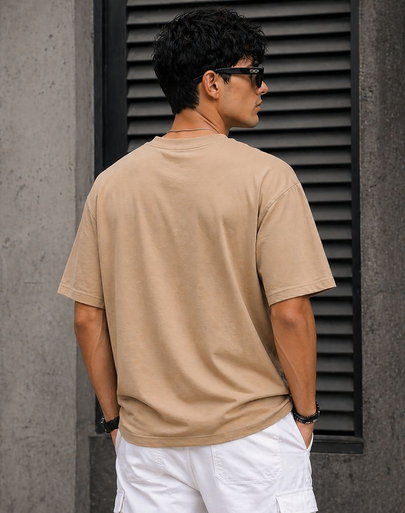 Creation By London Hills Men Beige T-Shirt - Image 4