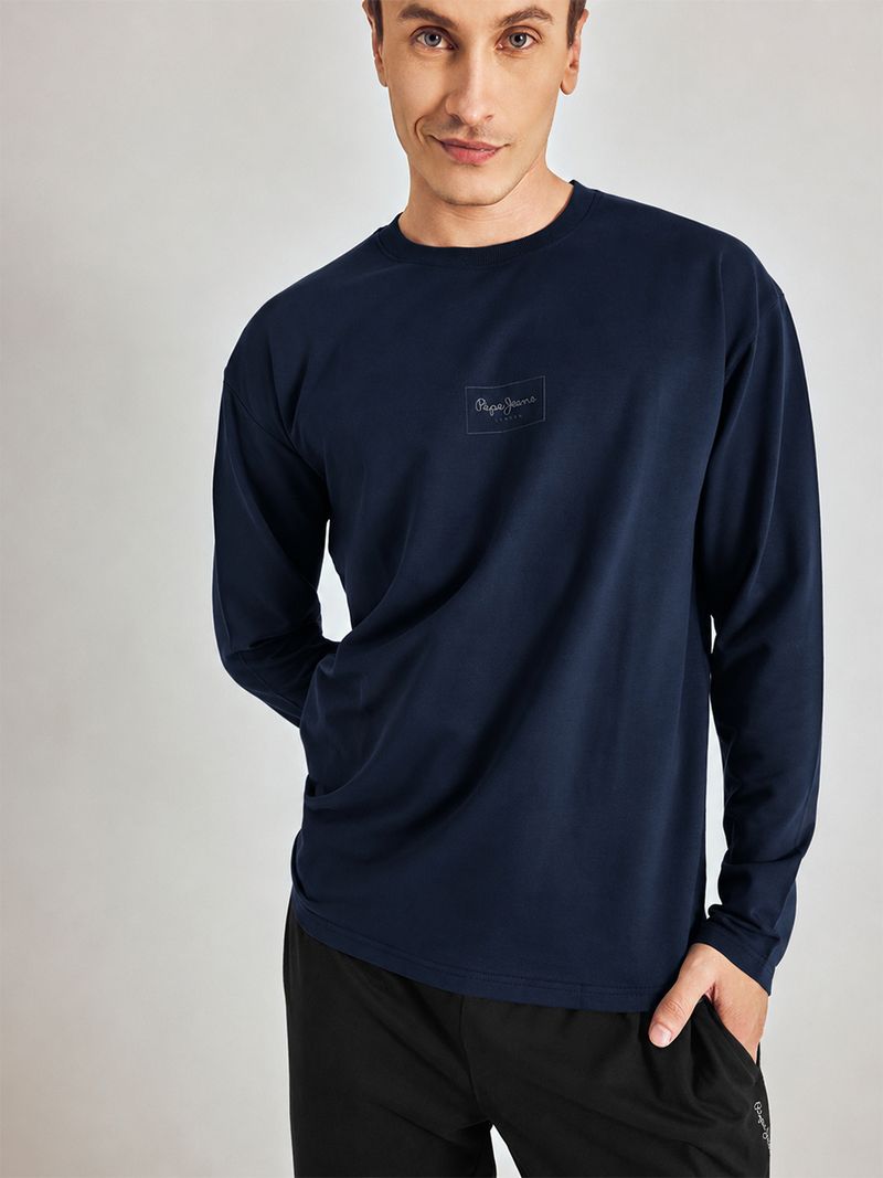 Pepe Jeans Navy Blue Cotton Blend T-Shirt - Image 2