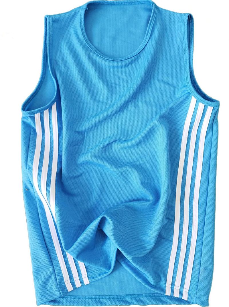 Men Blue Elastane Round Neck T-Shirt - Image 2