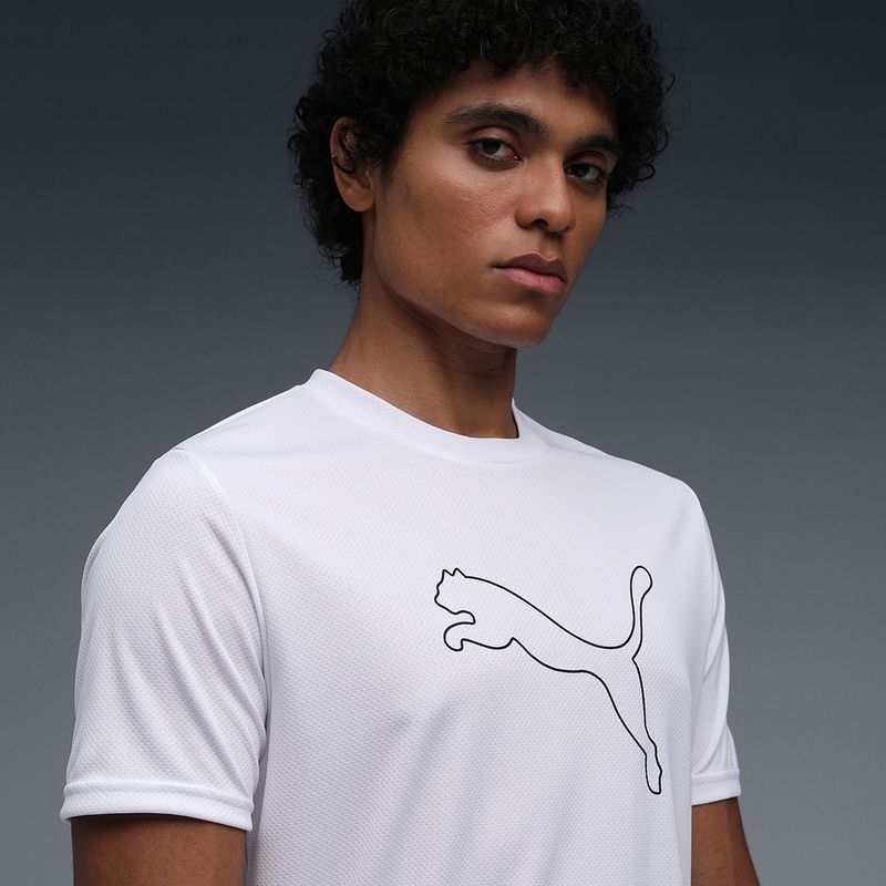PUMA Men White Polyester Crew Neck T-Shirt - Image 3