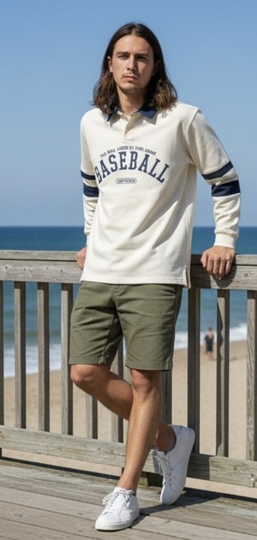 Peterengland Men Beige Polo Neck T-Shirt - Image 4