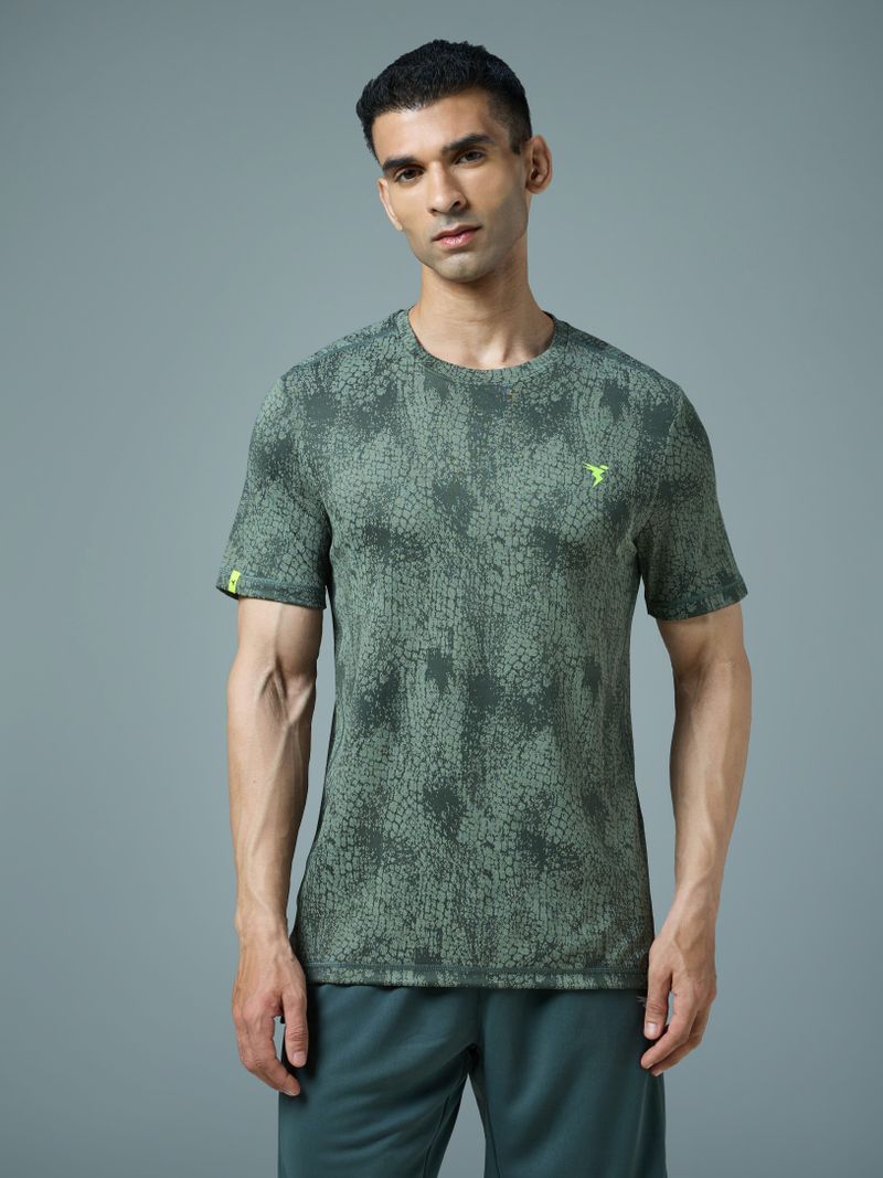 TECHNOSPORT Men Green Polyester T-Shirt - Image 5