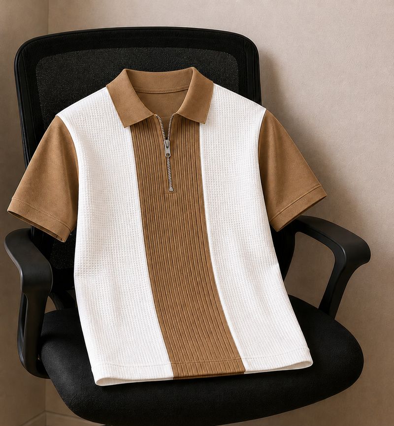 Try This Men Brown Multicolor Polo Neck T-Shirt - Image 2