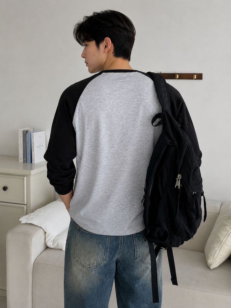 Vynzo Men Colorblock Black, Grey T-Shirt - Image 3