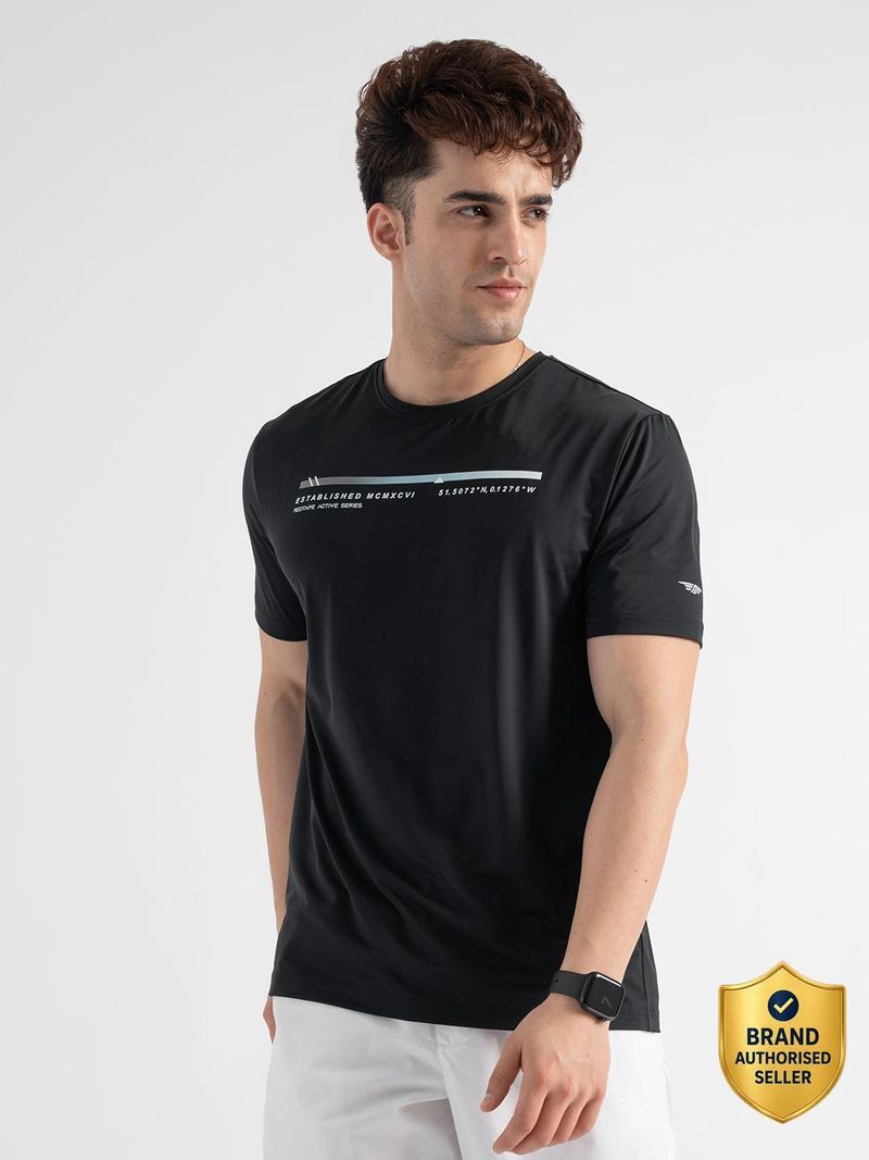 RED TAPE Men Black Nylon T-Shirt - Image 2