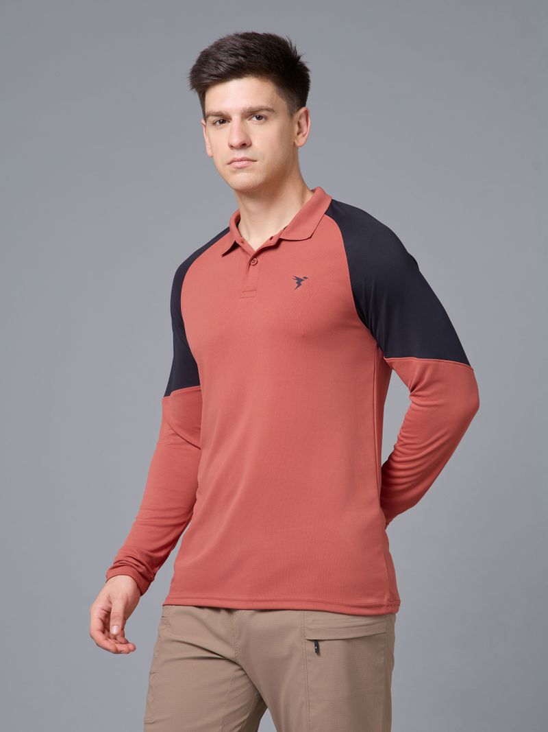 TechnoSport Men Red Colorblock Polo Neck T-Shirt - Image 6