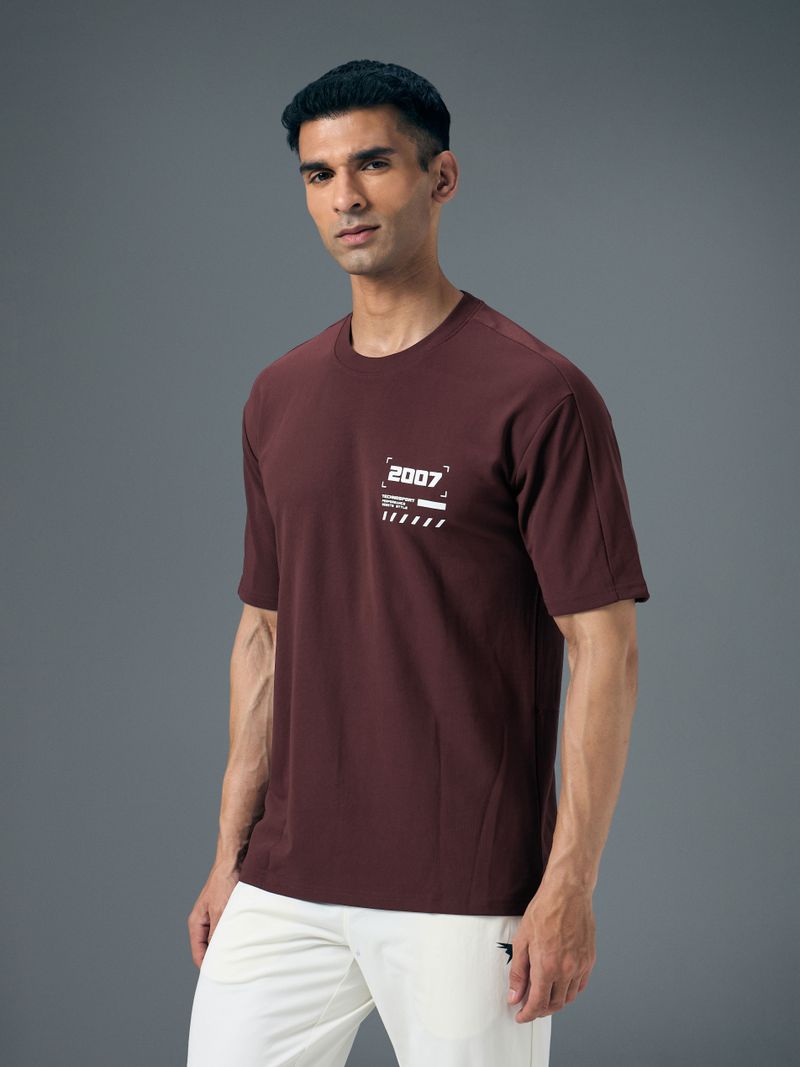 TechnoSport Men's Maroon Round Neck T-Shirt - Image 4