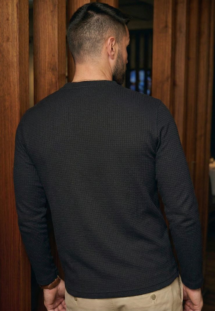 Try This Men Colorblock Polo Neck Black T-Shirt - Image 4