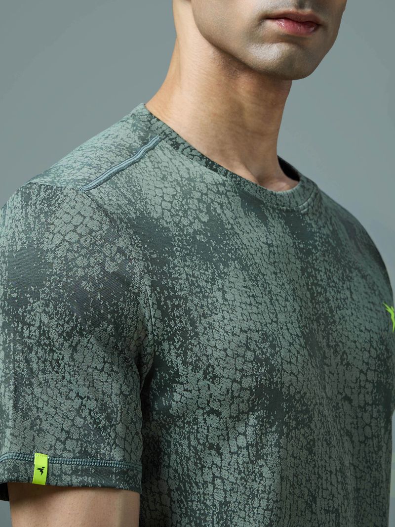 TECHNOSPORT Men Green Polyester T-Shirt - Image 6
