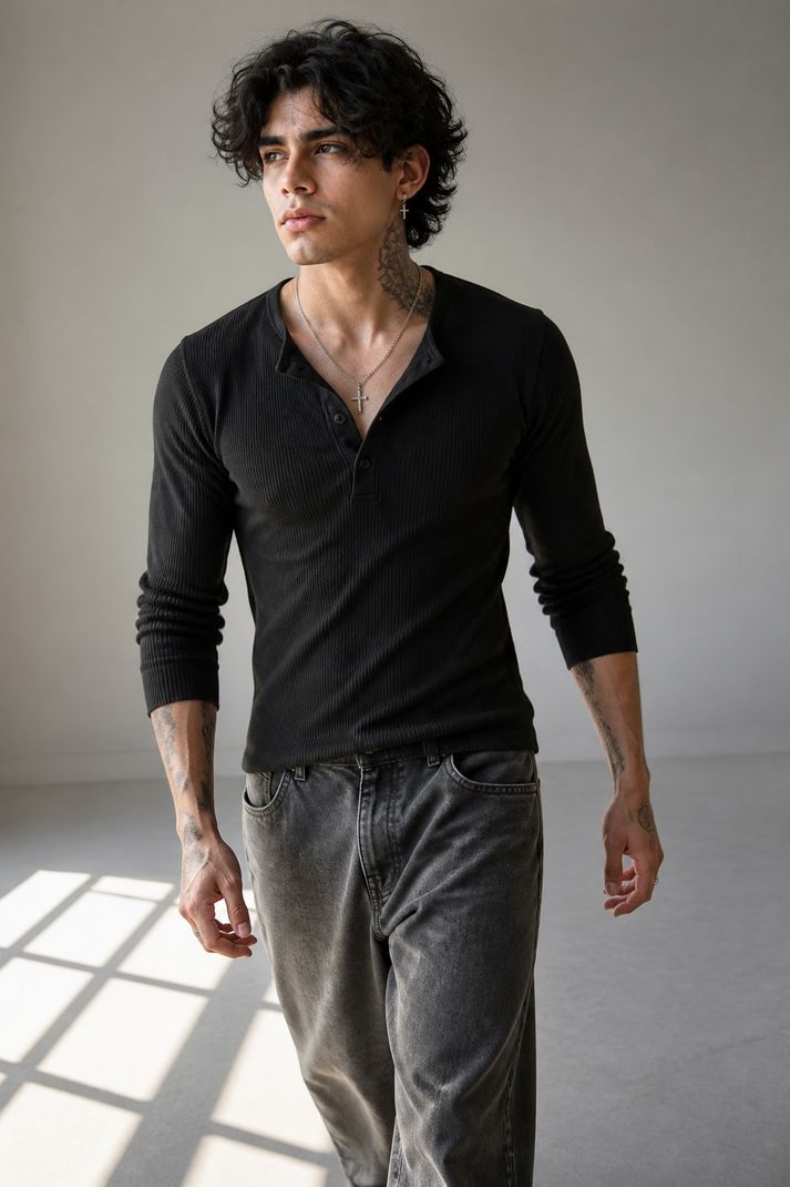 YDWC Men Multicolor Cotton Henley Neck T-Shirt - Image 4