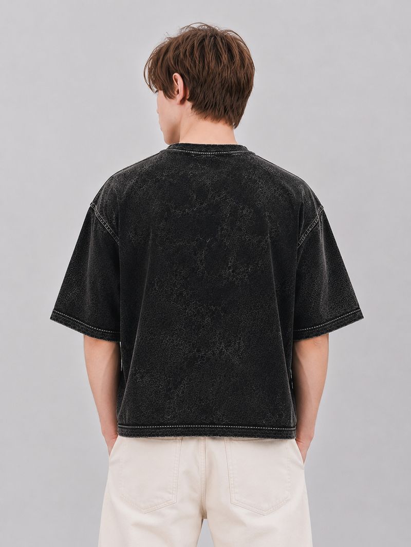 JAXION Men Black Cotton T-Shirt - Image 3