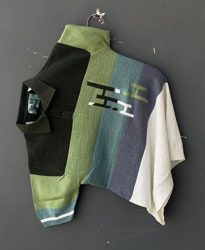 CELEBI Men Green, Black Colorblock Cotton T-Shirt - Image 2