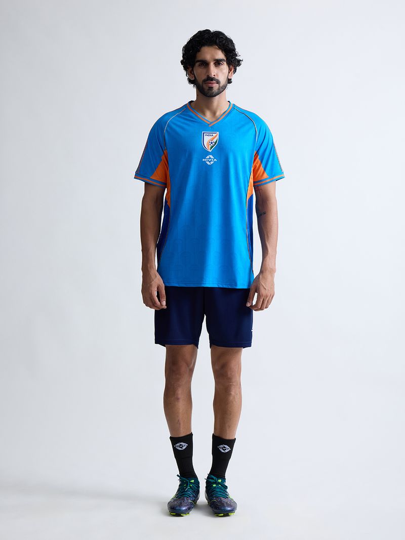 NIVIA Men Light Blue V Neck T-Shirt - Image 3