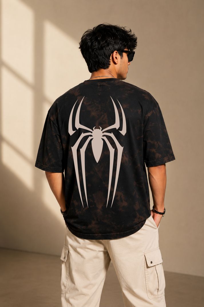 Klyra Club Men Tie & Dye Black Cotton T-Shirt - Image 2