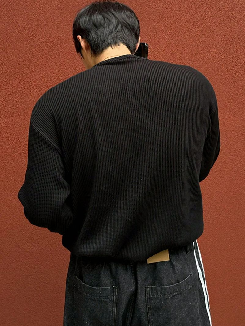 The Modern Soul Men Black Henley Neck T-Shirt - Image 5