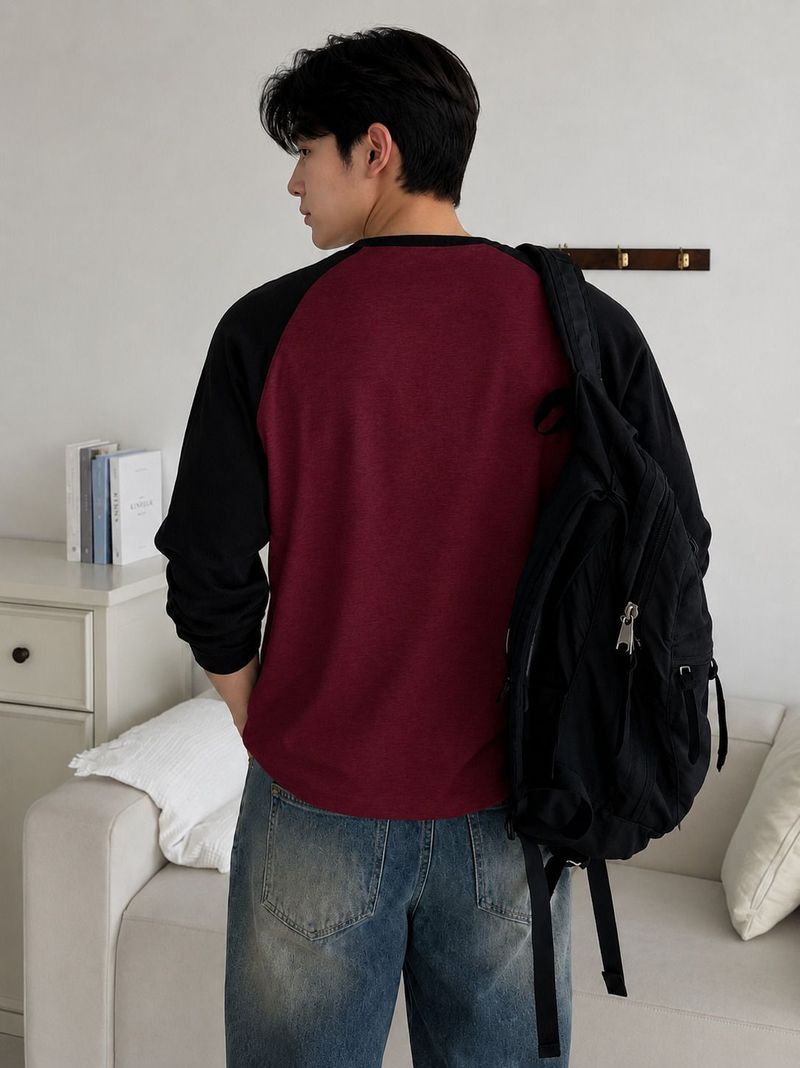 Vynzo Men Black, Maroon T-Shirt - Image 3