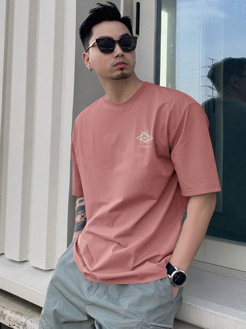 parthcreation Men Pink Cotton Blend T-Shirt - Image 5