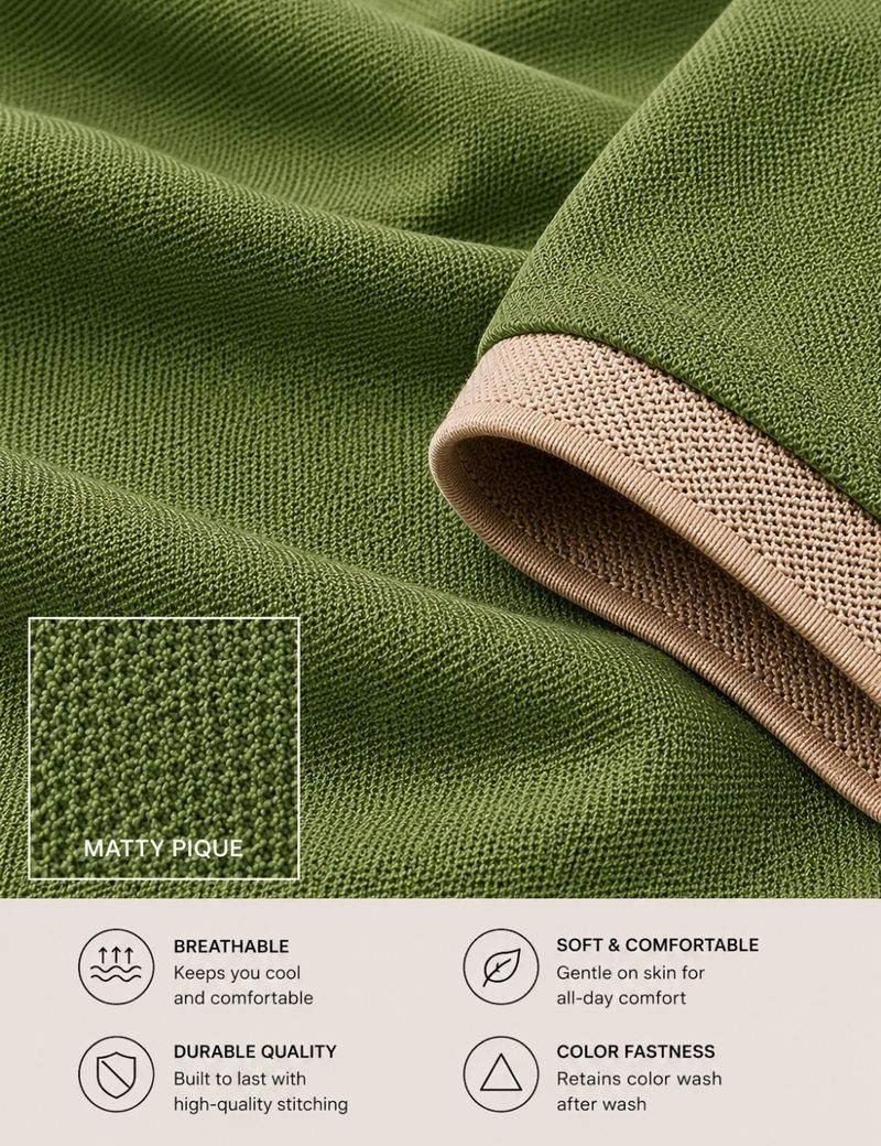 Rikaro Men Light Green Polo Neck T-Shirt - Image 6