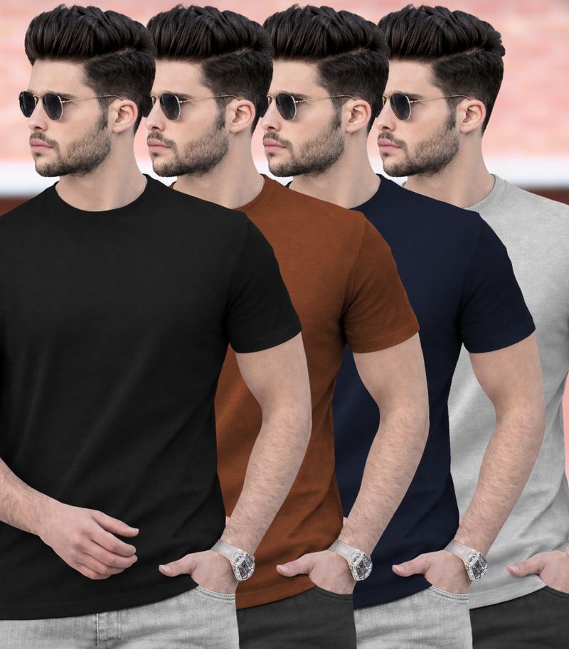 TRIPR Men's Multicolor Round Neck T-Shirt - Image 4