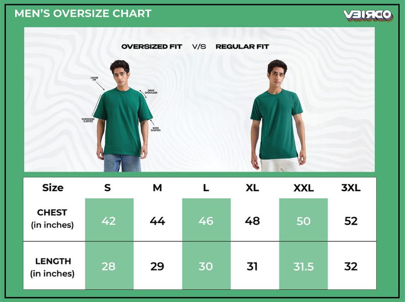 Veirdo Oversized Men Navy Blue Cotton T-Shirt - Image 5